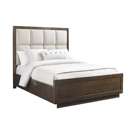 Queen Casa del Mar Upholstered Bed in Sueded Microfiber